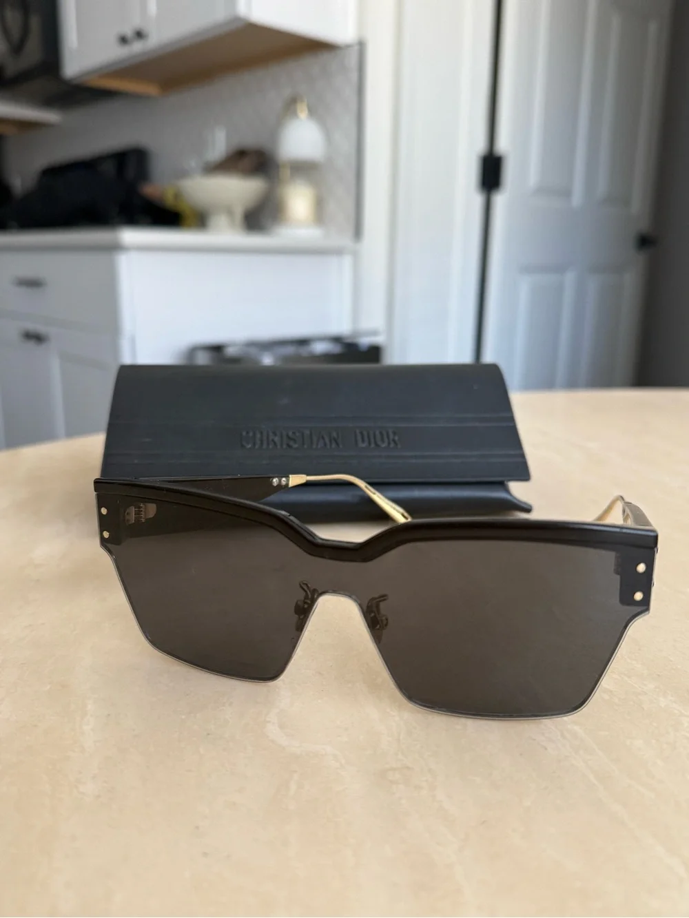 Dior Women’s DiorClub Black & White Sunglasses - Modern Shield Style